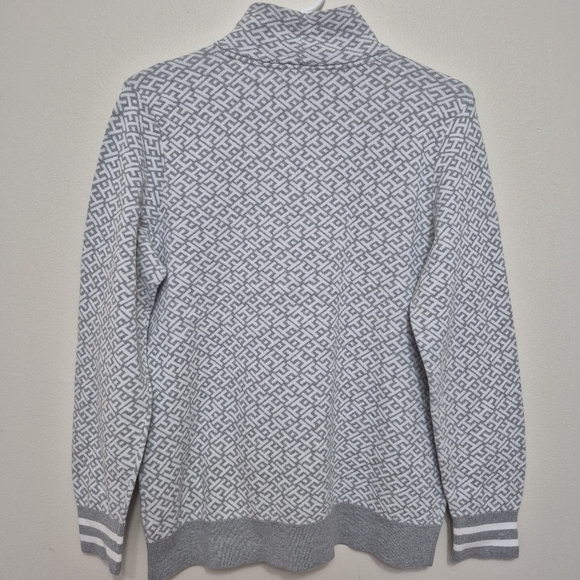 Tommy Hilfiger Womens Preppy Grey Monogram Mock Neck Sweater – Size Large - Picture 5 of 5